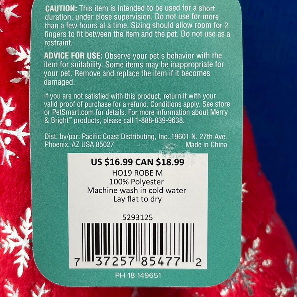 Festive Holiday Dog Robe - M - Picture 5 of 5